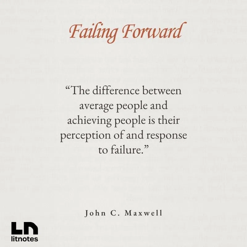 “The difference between average people and achieving people is their perception of and response to failure.”
“You are not a failure until you start blaming others for your mistakes.”
“The more you do, the more mistakes you’ll make. And that’s okay.”
“The key to success is not avoiding failure, but learning from it.”
“When you fail, you are simply discovering a new way that doesn’t work.”