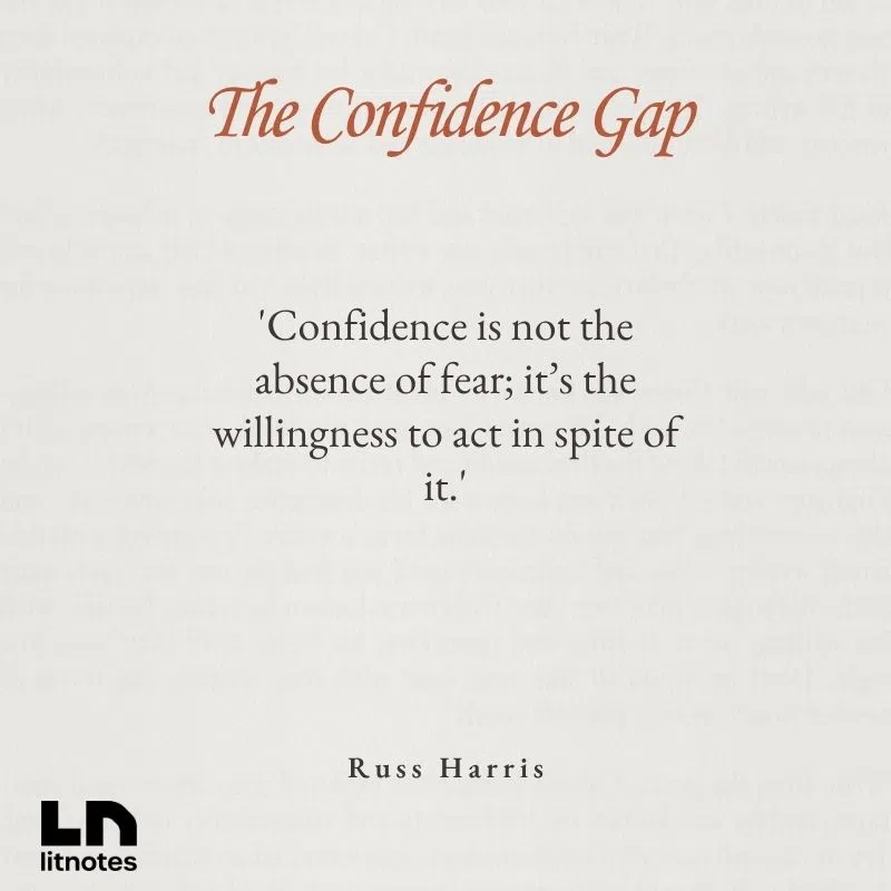  'Confidence is not the absence of fear; it’s the willingness to act in spite of it.'
 'The actions of confidence come first; the feelings of confidence come later.'
 'You don’t need confidence to act; you need to act to gain confidence.'
 'Accept fear, choose courage.'
 'Stop waiting until you feel confident. Just do it.'