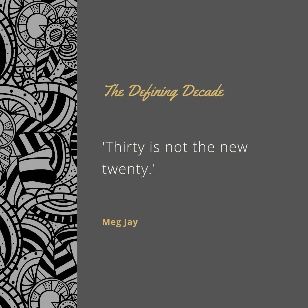  'Thirty is not the new twenty.'
 'The best time to work on life’s biggest decisions is before they’re made.'
 'Don’t wait to build identity capital.'
 'Claim your adulthood before someone else claims it for you.'
 'Time doesn’t make you smarter. It just makes you older.'